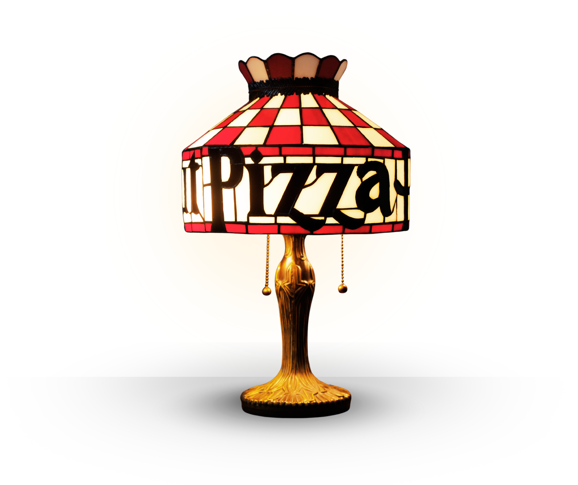Pizza Hut Stained Glass Table Lamp