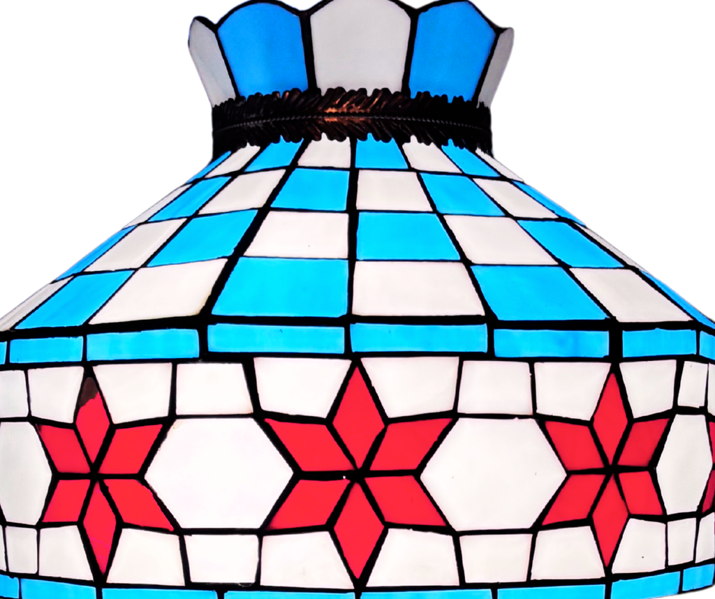 Chicago Flag Stained Glass Table Lamp