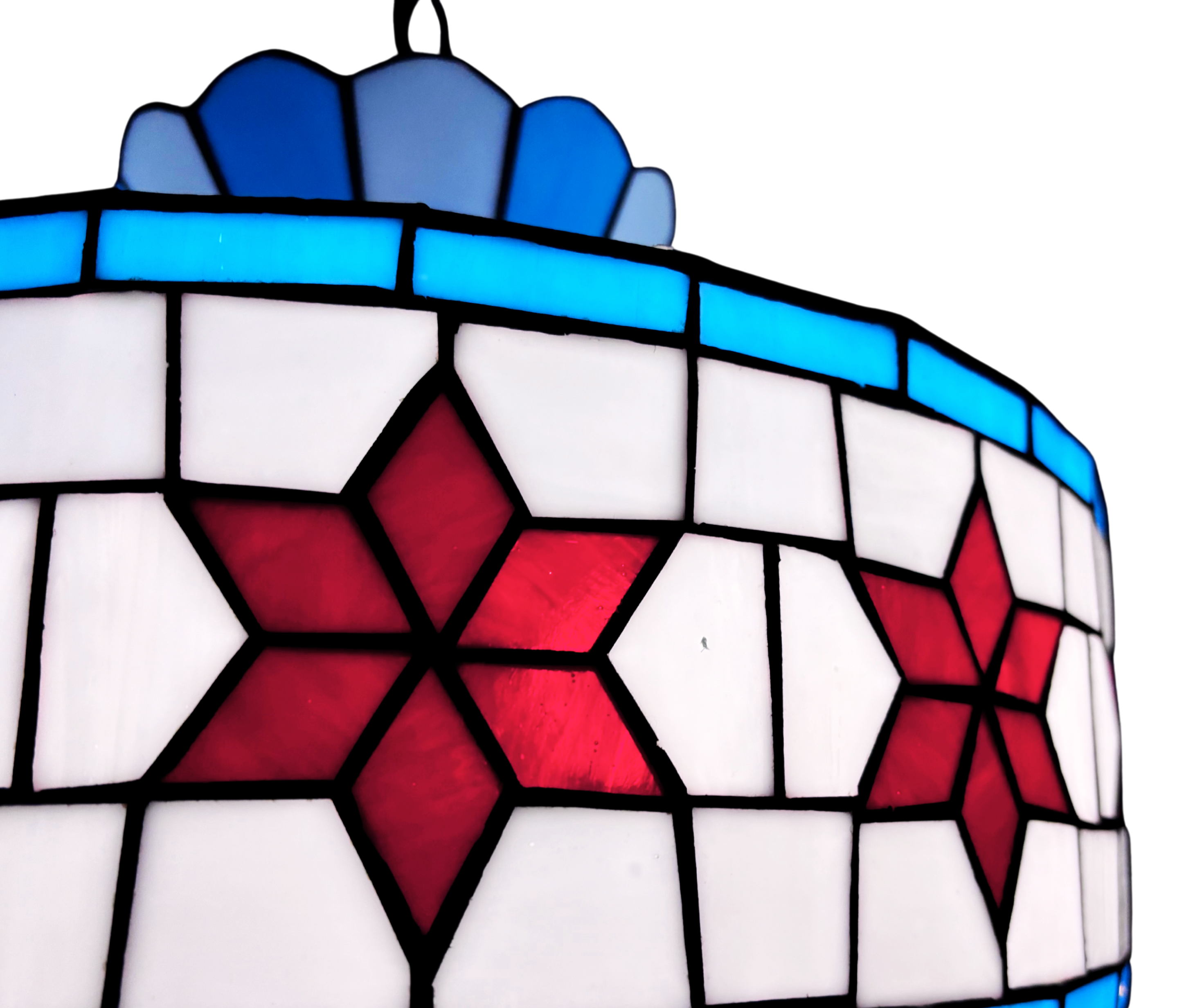 Chicago Flag Stained Glass Pendant Lamp