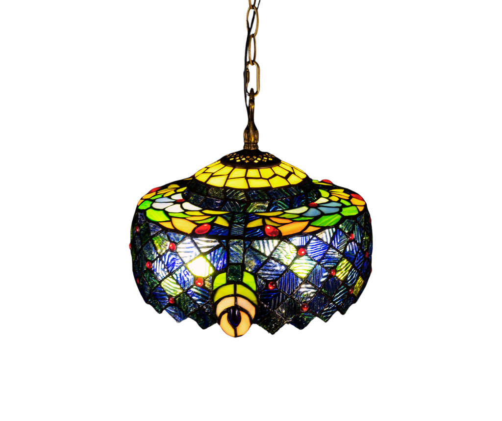 Peacock Stained Glass Pendant Lamp