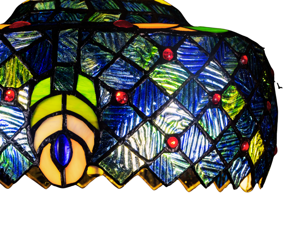 Peacock Stained Glass Pendant Lamp