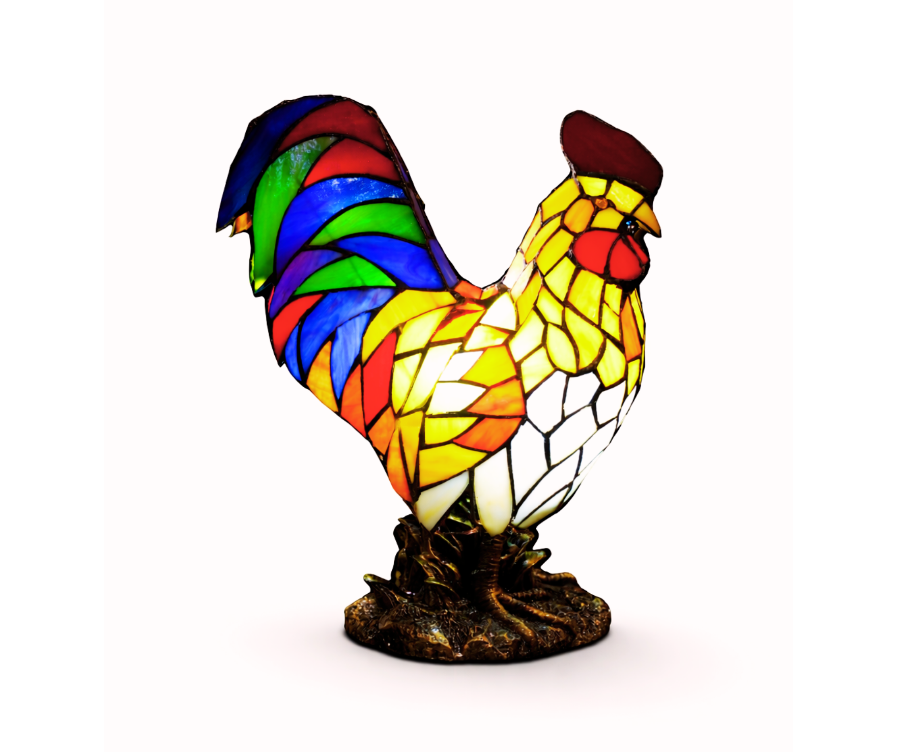 Rooster Stained Glass Table Lamp