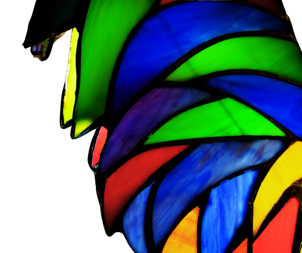 Rooster Stained Glass Table Lamp