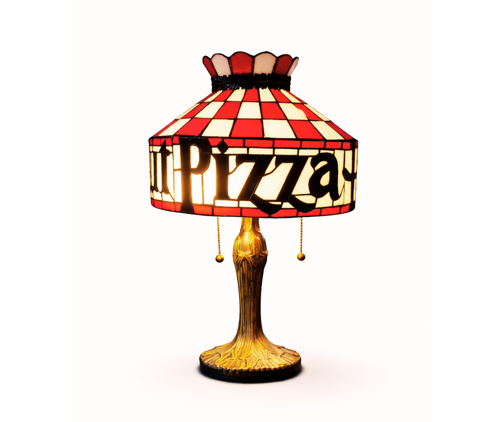 Pizza Hut Stained Glass Table Lamp