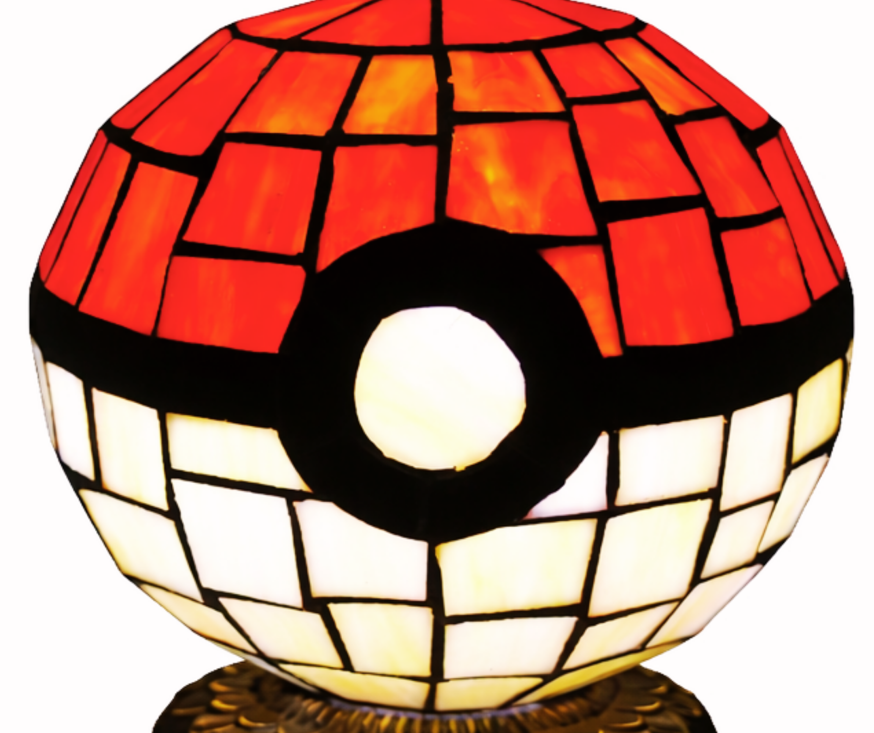 Poké Ball Stained Glass Table Lamp