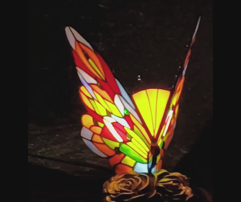 Butterfly Stained Glass Table Lamp